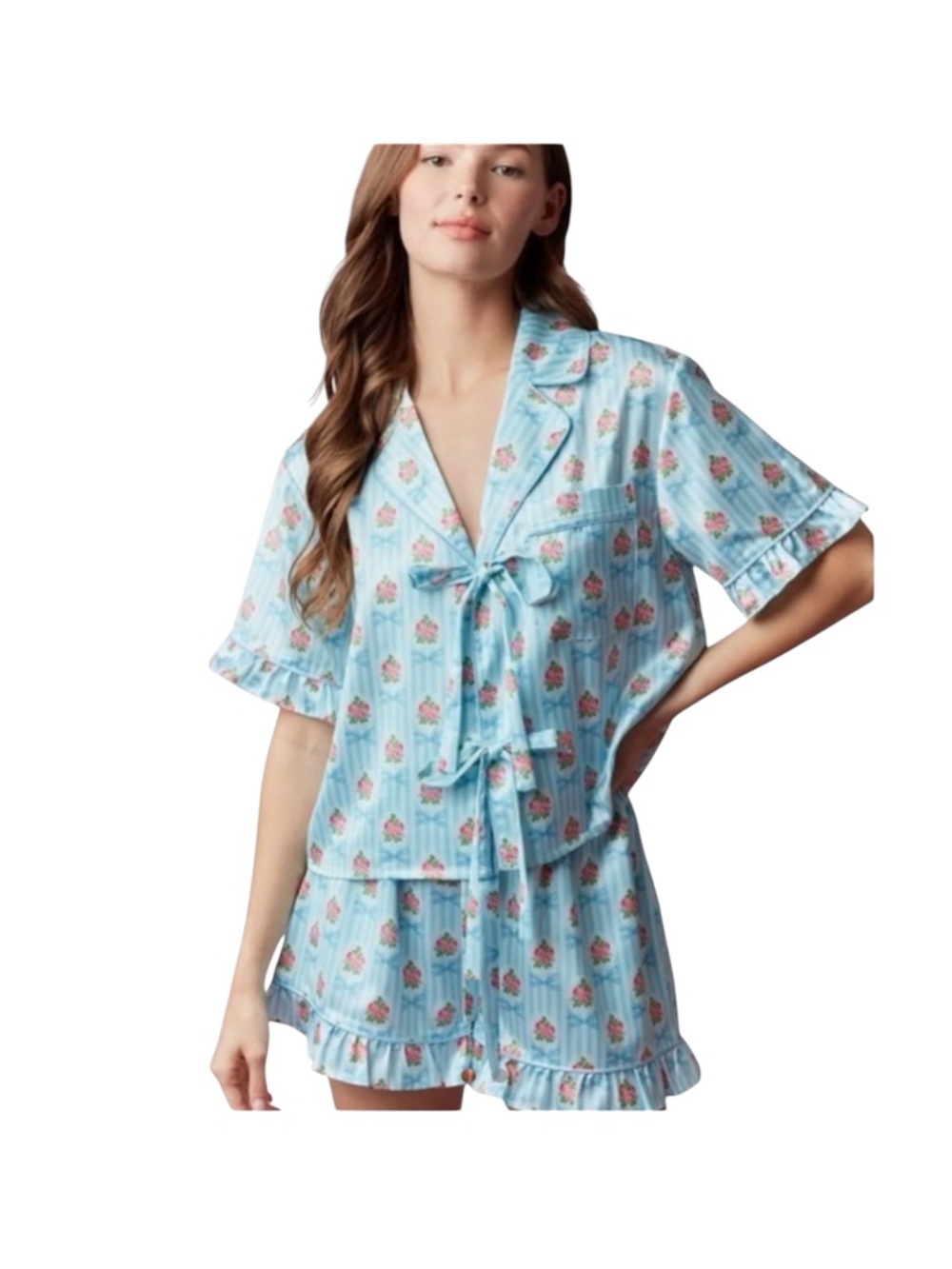 Peach Love California Elliott Pajama Top and Shorts Size L